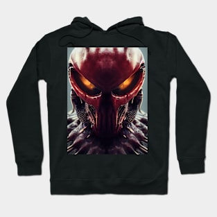 Spooky demonic reptilian alien 3d art conceptual illustration Hoodie